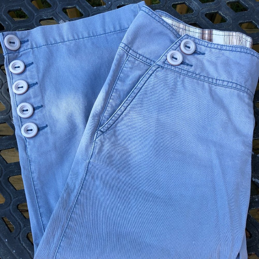 Blue/Gray Cropped Sailor Pant, Size 4 DONATED